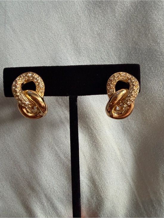 Dior Jewelry - Dior Gold-Tone Crystal Link Earrings